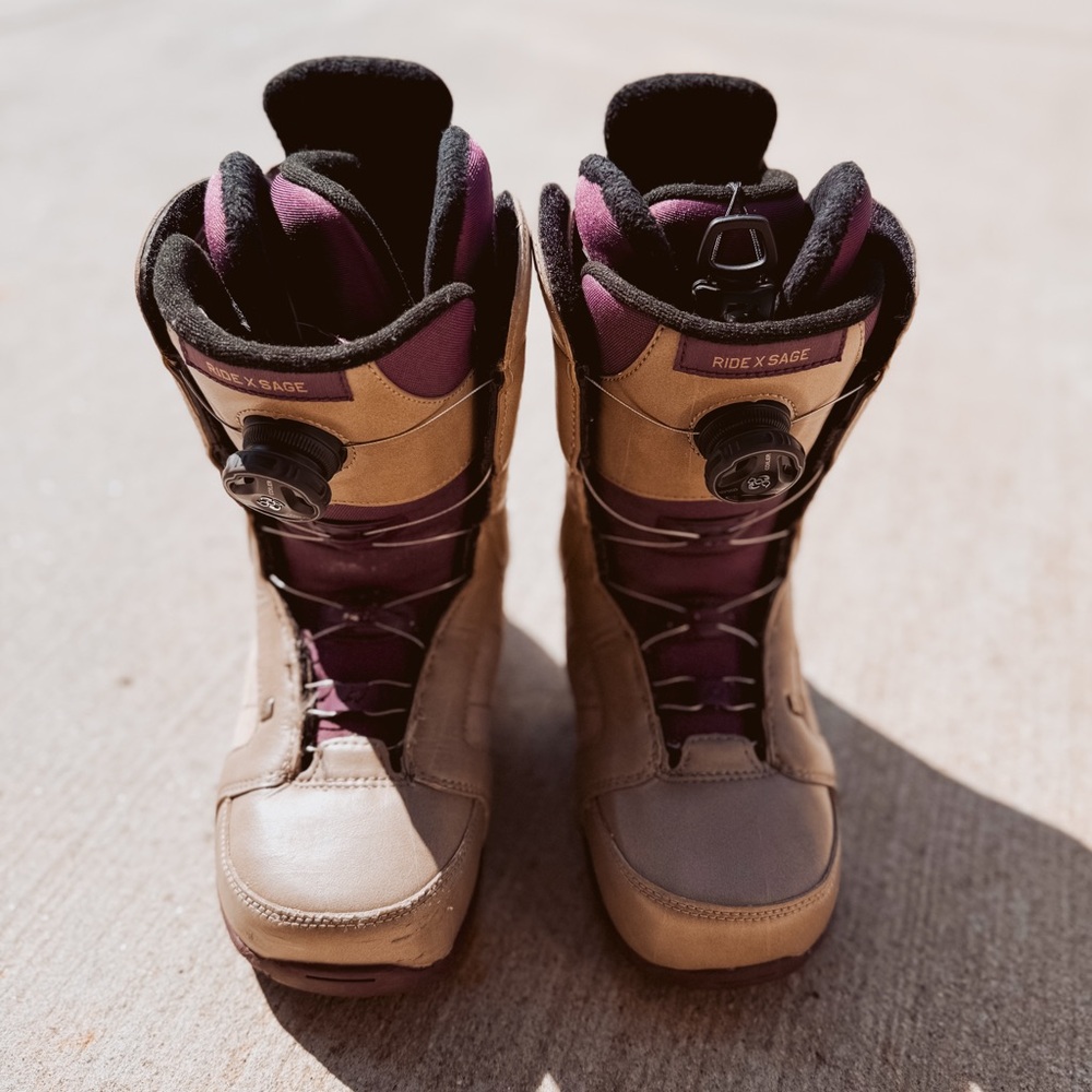 Ride X Sage Women's Insulated Winter Boots - Brown and Purple